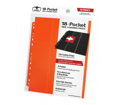 Ultimate Guard 18 Pocket Pages Side Loading Orange (10 stuks)