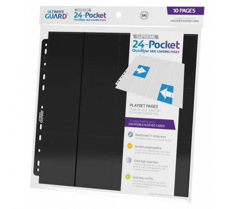 Ultimate Guard 24 Pocket QuadRow Pages Side Loading Black (10 stuks)