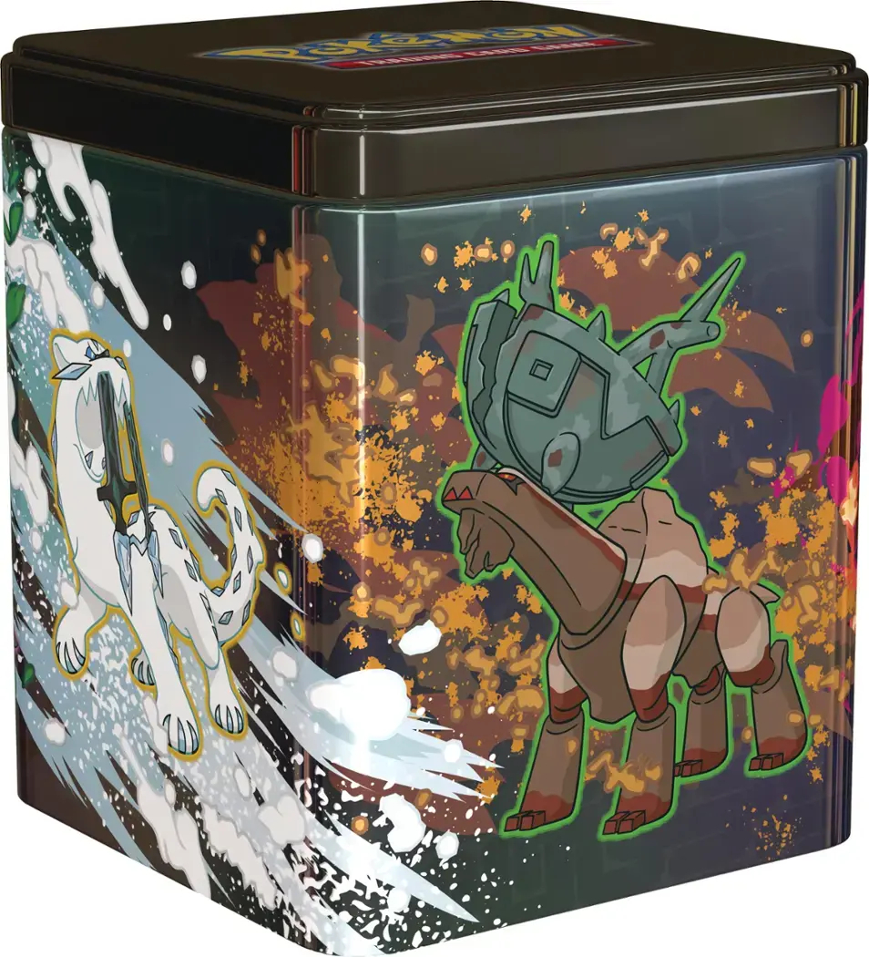 pokemon trading card game stacking tin 2025 TCG: (Q1 2025) the fearsome Treasures of Ruin Pokemon - Stacking Tin 2025: